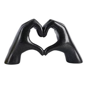 Nordic Style Heart Gesture Sculpture Resin Abstract Hand Love Statue Figurines Wedding Home Living Room Desktop Ornaments